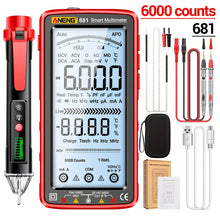 ouch Screen Professional Multimeter, Digital Multimeter Tester, Automatic Range TRMS 6000 Counting Voltmeter, Intelligent Charging Meter, Measuring AC/DC Current, NCV, Voltage, Ohms, Amplifier, Resistance, Diode, Counting, Capacitance, Temperature