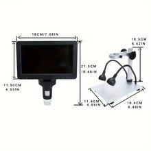 1200X Usb Digital Microscope With Camera And Video Record Function 7 Inch Screen Industrial Coin Magnifier For Jewellery Inspection Watch PCB Repair Soldering Diy 1080p Pc View With Adjustable LED Lights Wired Remote Control