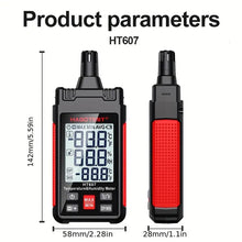 HT607 Temperature & Humidity Meter Handheld Thermometer Moisture Meter Thermo-Hygrometer LCD Psychrometer Max/Min/Data Hold Mode