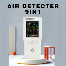 9-in-1 Air Quality Detector with Rechargeable Lithium Polymer Battery, USB Charging, ABS Resin, Multifunctional Digital Air Quality Monitor, Temperature Humidity Display – 0.1 Measurement Accuracy