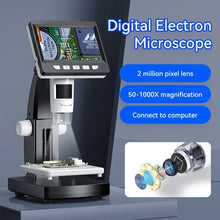 4.3 Inch 1000X Digital Microscope, Coin Magnifier, 8 LED Real Shot Rendering Computer Microscope Electron Biological Microscope