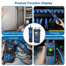 1PC Network Cable Tester Optical Wire Meter Tracer LCD Digital Rechargeable Network Line Finder Wire PoE Checker