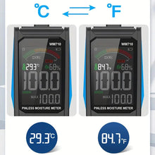 Wm710 Digital Wood Moisture Meter With Dual Display - Large Screen, Ambient Temperature & Humidity Detector, Pinless Design, Shockproof Abs Construction