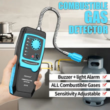 Aicevoos Digital Display Combustible Gas Leak Detector Flammable Gas Natural Gas Tester Methane Sound Light Alarm Meter