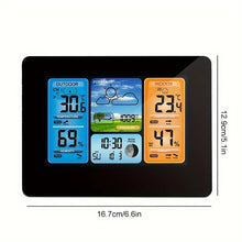 Wireless Indoor Outdoor Weather Station - Digital Thermometer With Atomic Clock, Temperature, Humidity, And Calendar Display, Adjustable Backlight