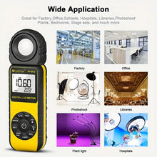 HOLDPEAK Digital Light Meter, Digital Illuminometer/Light Meter With 1-300, 000 Lux (1-30, 000 FC) Measuring Ranges And 270° Rotated Sensor For LED Lights And Plants Lumen Meter, HP-881E