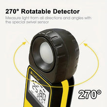 HOLDPEAK Digital Light Meter, Digital Illuminometer/Light Meter With 1-300, 000 Lux (1-30, 000 FC) Measuring Ranges And 270° Rotated Sensor For LED Lights And Plants Lumen Meter, HP-881E