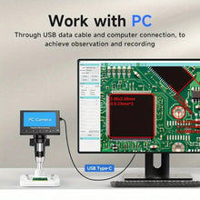 4.3-Inch Digital Microscope, 1000X Coin Magnifier With 8-LED, Compatible With Windows, PC View, DM4 Microscope