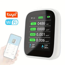 Tuya Wifi Air Quality Meter, 8-in-1 Indoor Air Quality Monitor Portable CO2 Monitor Temperature and Humidity Tester