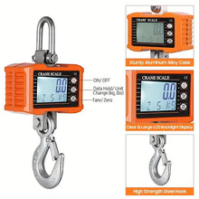 Heavy Duty Digital Crane Scale - 1000KG (2204lbs) with LCD Backlight, Unit Change, Data Hold, Tare, and Zero - Ideal for Construction Sites, Travel, Markets, and Fishing