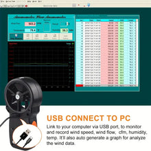 BTMETER BT-866A Pro Handheld HVAC Anemometer For CFM Air Flow, Wind Speed Meter Gauge Measures Wind Velocity Temp%RH Dew Point With USB Sync To PC