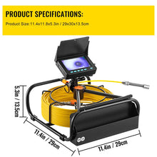 VEVOR Sewer Camera, 32.8FT 4.3" Screen, Pipeline Inspection Camera with DVR Function & Snake Cable, Waterproof IP68 Borescope with LED Lights, Industrial Endoscope for Home Wall Duct Drain Pipe Plumb