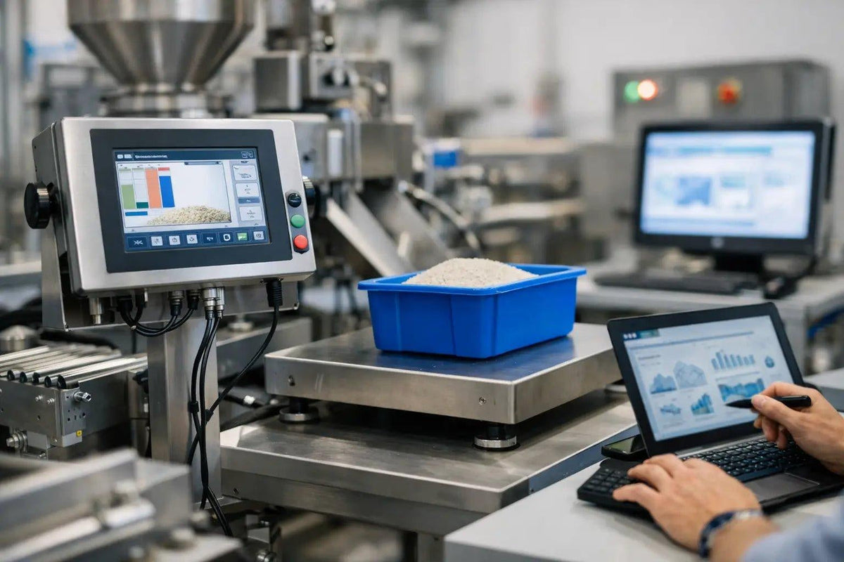 Industrial scale connected to ERP system for automatic weight capture