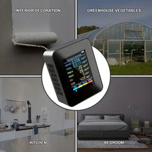 1pc 6 In 1 Air Quality Monitor CO2 CO Meter PM2.5 PM10 HCHO TVOC, LCD Display Gas Detector CO2 Sensor Analyzer