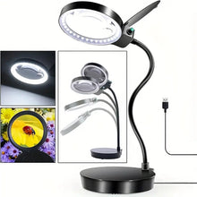 1pc Hands-Free Magnifying Glass with Light and Stand - Perfect for Reading, Crafts, and Repairs - 10x Magnification