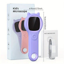 2inch 500X Childern Digital Microscope, Magnifier, 8 LED Illumination, Realistic Image Capture For Education And Research, Computer Compatible, Detailed Biological Exploration