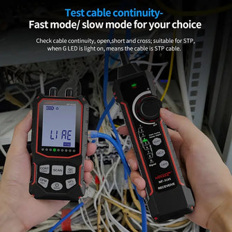 NOYAFA NF-918S Network Cable Tester with 6 wavelength Optical Power Meter, Cable Toner Ethernet Cable Tester RJ45 Network Tester with 10mw Visual Fault Locator, PoE Tester Network Tools