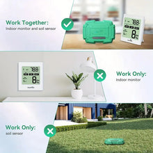 RAINPOINT Sensor and Display Monitor, Soil Moisture Temperature Test Kit, Temperature and Humidity Sensor, Digital Soil Hygrometer Sensor for Gardening, Indoor & Outdoor