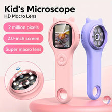 2inch 500X Childern Digital Microscope, Magnifier, 8 LED Illumination, Realistic Image Capture For Education And Research, Computer Compatible, Detailed Biological Exploration