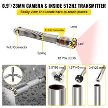 VEVOR Sewer Camera with Locator, 165ft Cable, Drain Camera w/ 512Hz Sonde Transmitter & Receiver, IP68 Waterproof Sewer Video Inspection Equipment w/ 16 GB SD Card, 1200TVL 7" LCD Monitor, LED Lights