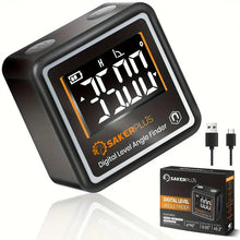 SakerPlus Digital Angle Finder Magnetic, Digital Level Gifts for Men with 2 Modes, Angle Finder Tool Digital Type-C, Mens Gifts Digital Level Angle Finder, 4 of 90 Degree Finder Angle for Woodworking