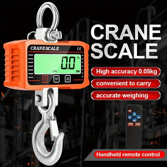 Digital Hanging Scale 1000kg/ 2204lbs Portable Heavy Duty Crane Scale LCD Backlight Industrial Hook Scales Unit Change/ Data Hold