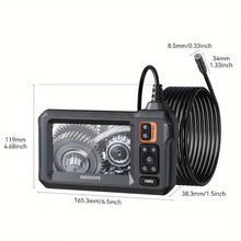 Industrial Endoscope, 8mm HD Digital Borescope Inspection Camera 4.3 Inch IPS LCD Screen IP67 Waterproof Snake Camera With 8 LED Lights, 15/20/30m Semi-Rigid Cable, Auto Repair Plumbing House Auxiliary Inspection