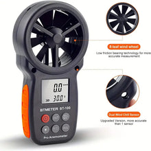 BTMETER BT-100 Handheld Anemometer, Digital Wind Speed CFM Meter Gauge Air Flow Velocity Tester For HVAC Shooting Drone, Wind Chill, Wind Temperature