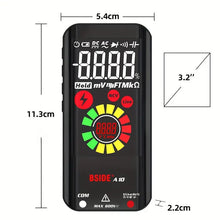 BSIDE A10 New Digital Multimeter, USB Rechargeable Smart Electrician Tester, T-RMS Autoranging DC AC Voltage Capacitance Ohm Diode Duty Cycle Hertz NCV Professional Multifunction Tester