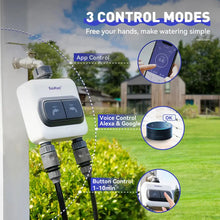 RAINPOINT WiFi 2 Zone Smart Water Timer for Garden Hose - 6 Different Schedules, Watering by Gallon and Time, Irrigation & Mist Mode Sprinkler Timer for Lawn, Yard Care