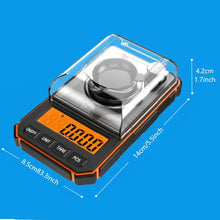 Professional 0.001g Portable Mini Digital Scale - 1.76oz Calibration Weights Included (No Battery Needed)