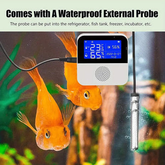 Tuya WiFi (2.4GHz) Temperature And Humidity Sensor LCD Display Smart Life APP Remote Monitoring Temperature And Humidity Meter Beeping Alarm USB Charging For Indoor Fish Tank Warehouse Coldroom Electronic Digital Display Thermometer Hygrometer