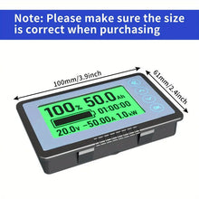 350A Battery Monitor, Range 10V-120V, Current Up To 350A, Compatible 12V LiFePO4 Battery, With Front Setting And Switch Key, Can Be Used To Test RVs, Golf Carts, Motorbikes, Etc.