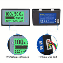 350A Battery Monitor, Range 10V-120V, Current Up To 350A, Compatible 12V LiFePO4 Battery, With Front Setting And Switch Key, Can Be Used To Test RVs, Golf Carts, Motorbikes, Etc.