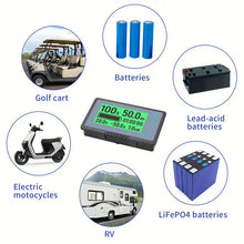 350A Battery Monitor, Range 10V-120V, Current Up To 350A, Compatible 12V LiFePO4 Battery, With Front Setting And Switch Key, Can Be Used To Test RVs, Golf Carts, Motorbikes, Etc.