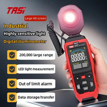 TASI Digital Lux Meter with Color Screen, High Accuracy Illuminance Measuring Tool for LED Lighting and More, Professional Grade Digital Light Meter with Data Storage and Transfer to compter