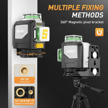 SAVSEC 8 Lines Green Beam Cross Line Laser Level 360 Self-Leveling Horizontal and Vertical