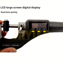 High precision digital display outer diameter micrometer 0-25mm professional imperial/metric measurement tool, spiral micrometer digital display micrometer measuring instrument, resolution thickness gauge