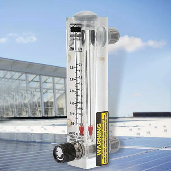 0.1-0.5GPM Water Liquid Flow Meter Tool Flowmeter Water Liquid Inline Flowmeter Rotameter Adjustable Knob Panel Type, Female Thread 1/ 4 Inch Inch BSPT
