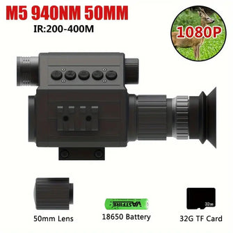4x Optical Digital Magnification; 850nm Infrared Night Vision Telescope Night Vision Instrument Light Night Vision Instrument Night Hunting Outdoor Camping Fishing Rechargeable Battery And 32GB Memory Card