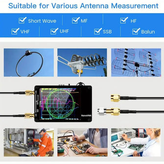 Nanovna 10KHz-1.5Ghz Vector Network Analyzer Kit, SEESII MF HF VHF UHF Antenna Analyzer Measuring S Parameters, Voltage Standing Wave Ratio, Phase, Delay, Smith Chart with 2.8" Touch Screen