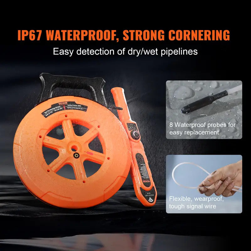 VEVOR 100ft Underground Pipe Locator – PVC Pipe & Sewer Blockage Detec