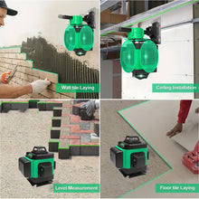Tegatok 16 Lines 4 D Laser Level 360° Self Leveling Rotary Cross Line Measure With 2 Batteries