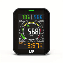 CO₂ Detector, Air Quality Monitor Carbon Dioxide Tester, Indoor CO₂ Monitor With Dual Alarm And Customized Acoustic CO₂ Alarm, Portable CO₂ Meter With Temp Humi And Backlight, For Various Occasion, Black