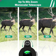 80x100 HD Monocular-Telescope for Adults. Larger Vision Monocular with High Power. Smartphone-compatible for Bird Watching, Hunting, Hiking, Camping, and Wildlife Observation. Offers clear and detailed views for various outdoor activities XKGRMN-1