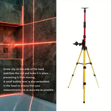 114 to 388mm Level Support Pole Stainless Steel Multifunctional Telescoping Level Support Rod with Adjustable Base 5/8in 1/4in