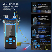 NOYAFA NF-8508 Network Cable Tester with Optical Power Meter VFL, RJ11 RJ45/PoE Tester/CAT5 CAT6/length Measurement, Telephone line Trace Meter with Headset, Network Tools
