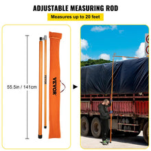 VEVOR Load Height Measuring Stick, 20' Sturdy Fiberglass Truck Height Stick with Adjustable Pole, Non-conductive Truck Height Measuring Stick with Carrying Bag, Height Stick for Trucks, Car Haulers