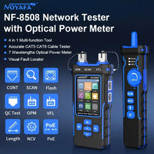 NOYAFA NF-8508 Network Cable Tester with Optical Power Meter VFL, RJ11 RJ45/PoE Tester/CAT5 CAT6/length Measurement, Telephone line Trace Meter with Headset, Network Tools