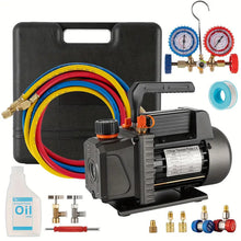 Vacuum Pump 3.5CFM 1/4HP Single Stage Air Vacuum Pump HVAC with R134A R410A Kit AC A/C Manifold Gauge Set